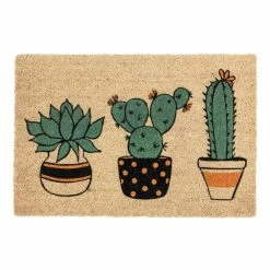 World Market Potted Cactus Coir Doormat
