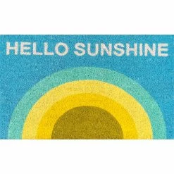 World Market Hello Sunshine Rainbow Coir Doormat