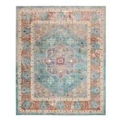 World Market Blue And Cream Medallion Harper Area Rug