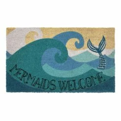 World Market Blue Mermaid Sighting Coir Doormat