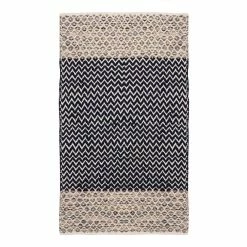 World Market Black Zigzag Chindi Area Rug