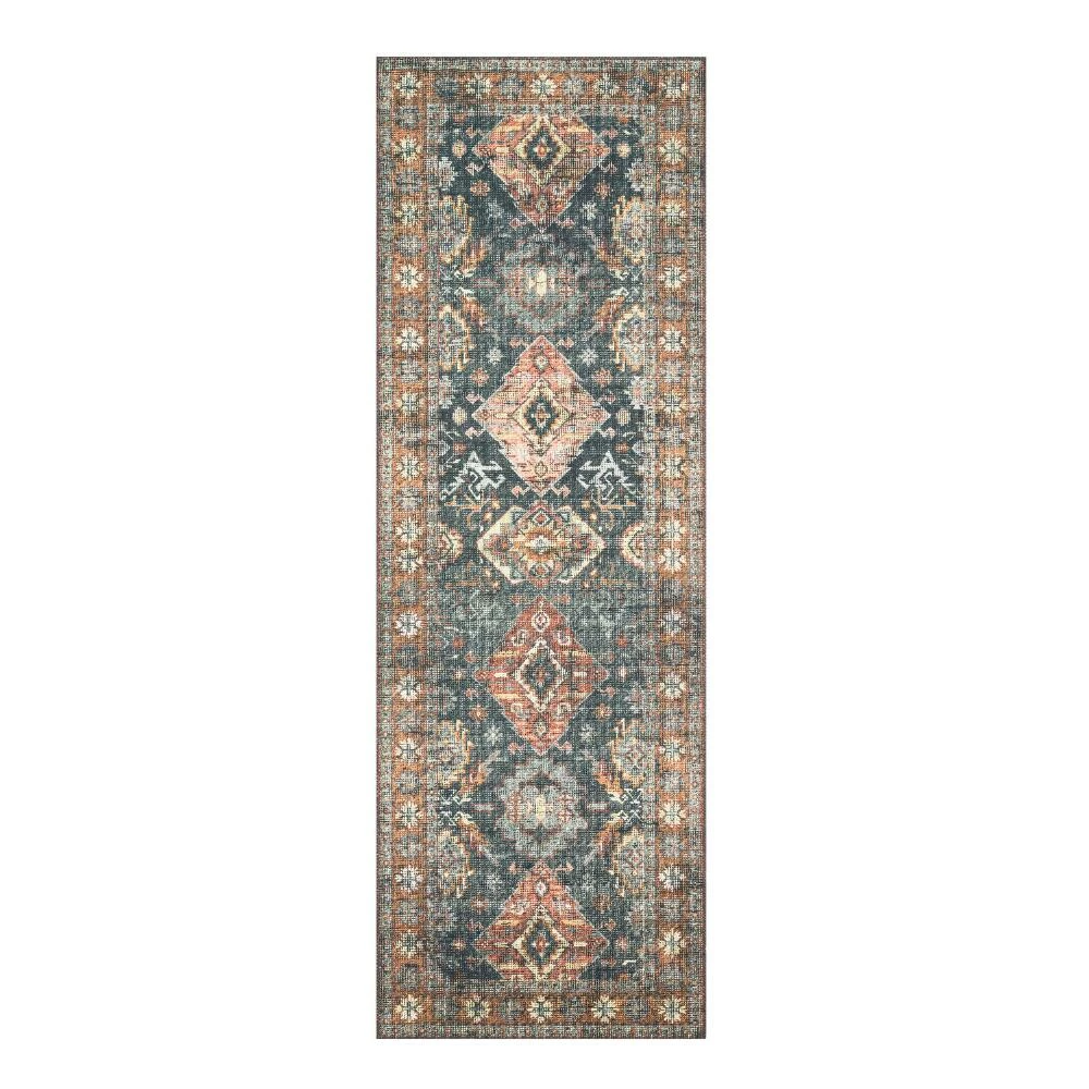 World Market Sea Green and Rust Persian Style Syros Floor Runner