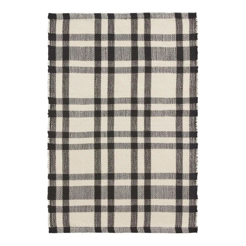 World Market Plaid Stripe Recycled Indoor Outdoor Rug - Image 3
