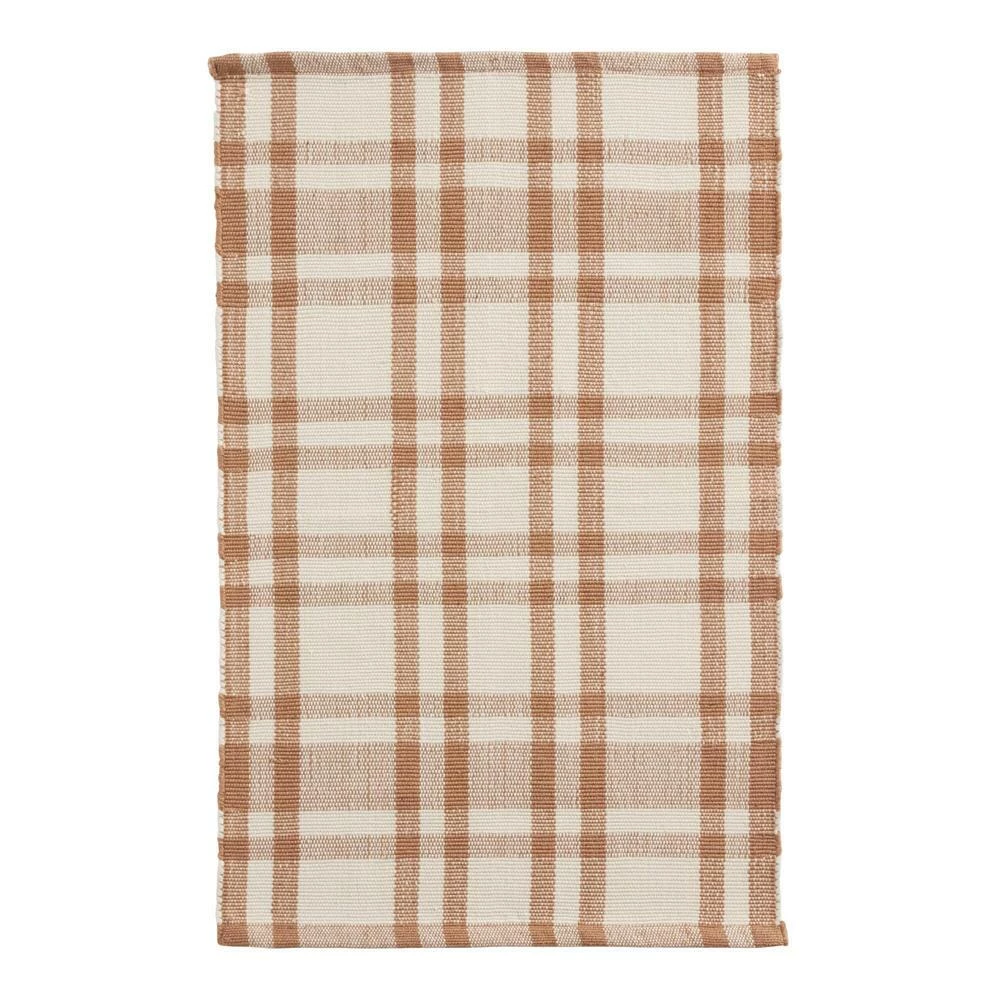 World Market Plaid Stripe Recycled Indoor Outdoor Rug - Image 4