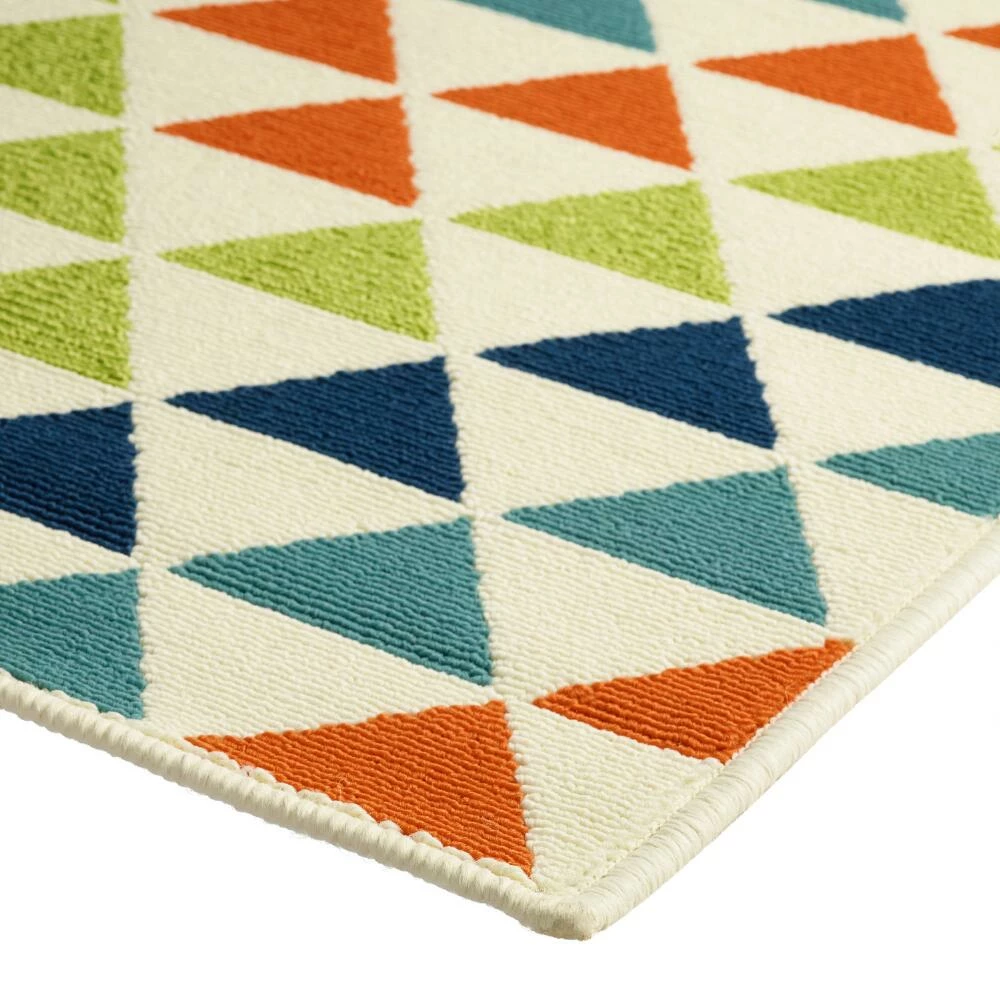 World Market Multicolor Diamonds Low Profile Indoor Outdoor Rug - Image 3
