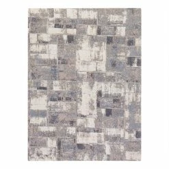 World Market Gray And Beige Abstract Square Office Chair Mat
