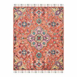 World Market Red And Gold Floral Wool Layla Area Rug