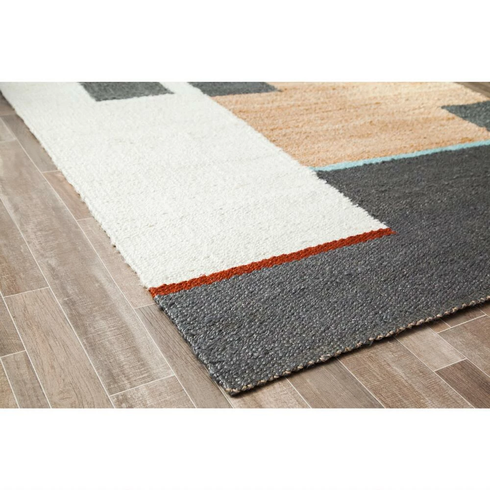 World Market Tan and Ivory Abstract Woven Jute Heera Area Rug - Image 6