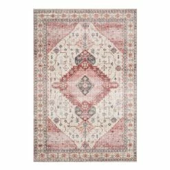 World Market Ivory and Berry Distressed Persian Style Patmos Area Rug