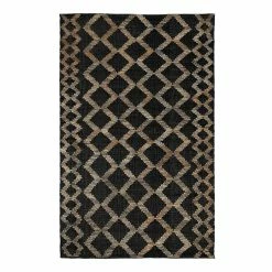 World Market Black and Natural Geometric Jute Gobi Area Rug