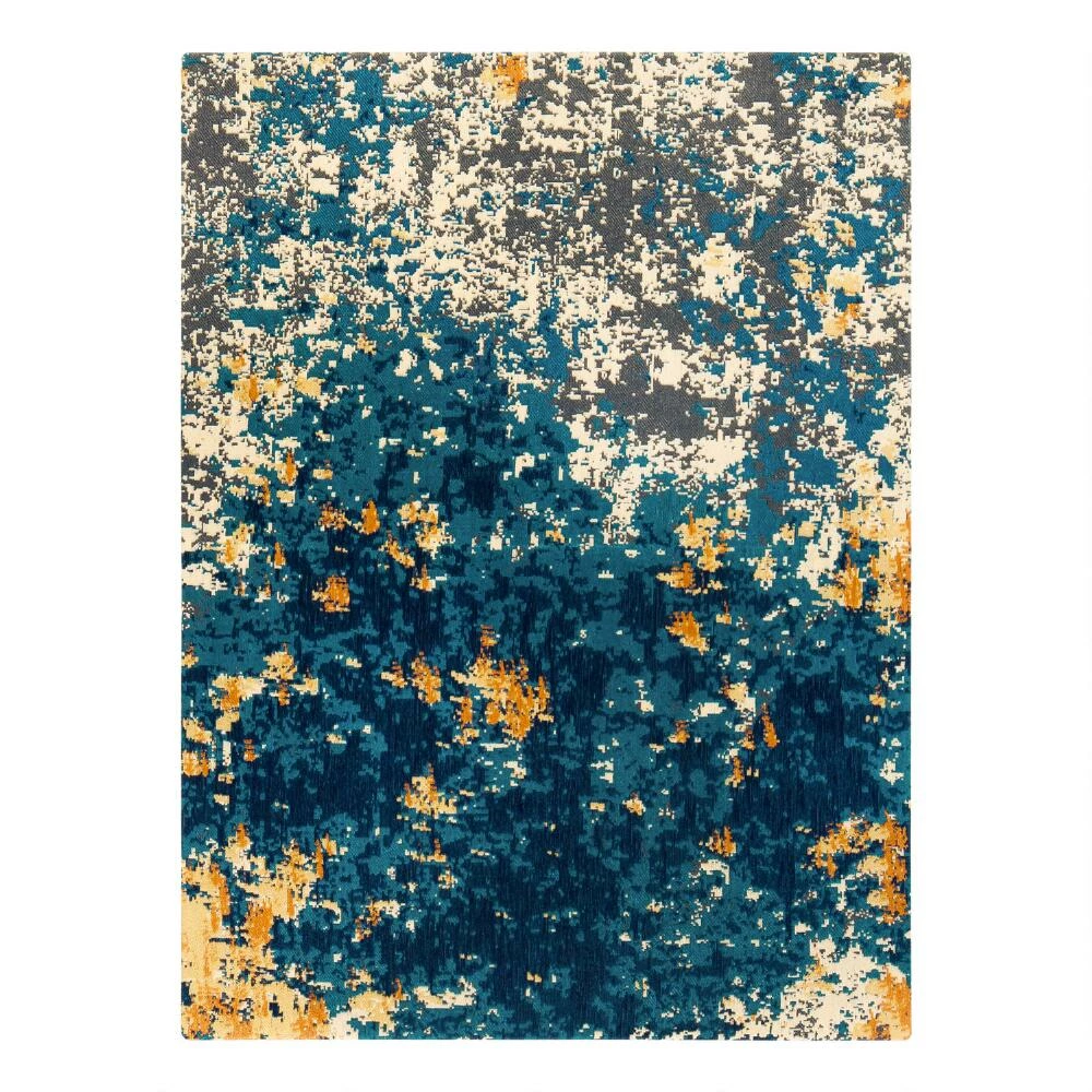 World Market Blue And Orange Abstract Office Chair Mat