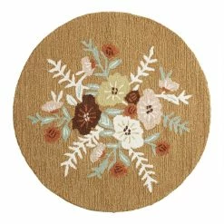 World Market Round Multicolor Floral Tufted Wool Blend Area Rug