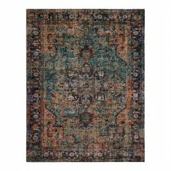 World Market Distressed Persian Style Jute Blend Hazaran Area Rug