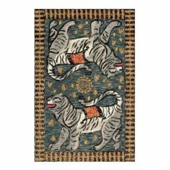 World Market Justina Blakeney Tigress Teal and Gray Wool Area Rug