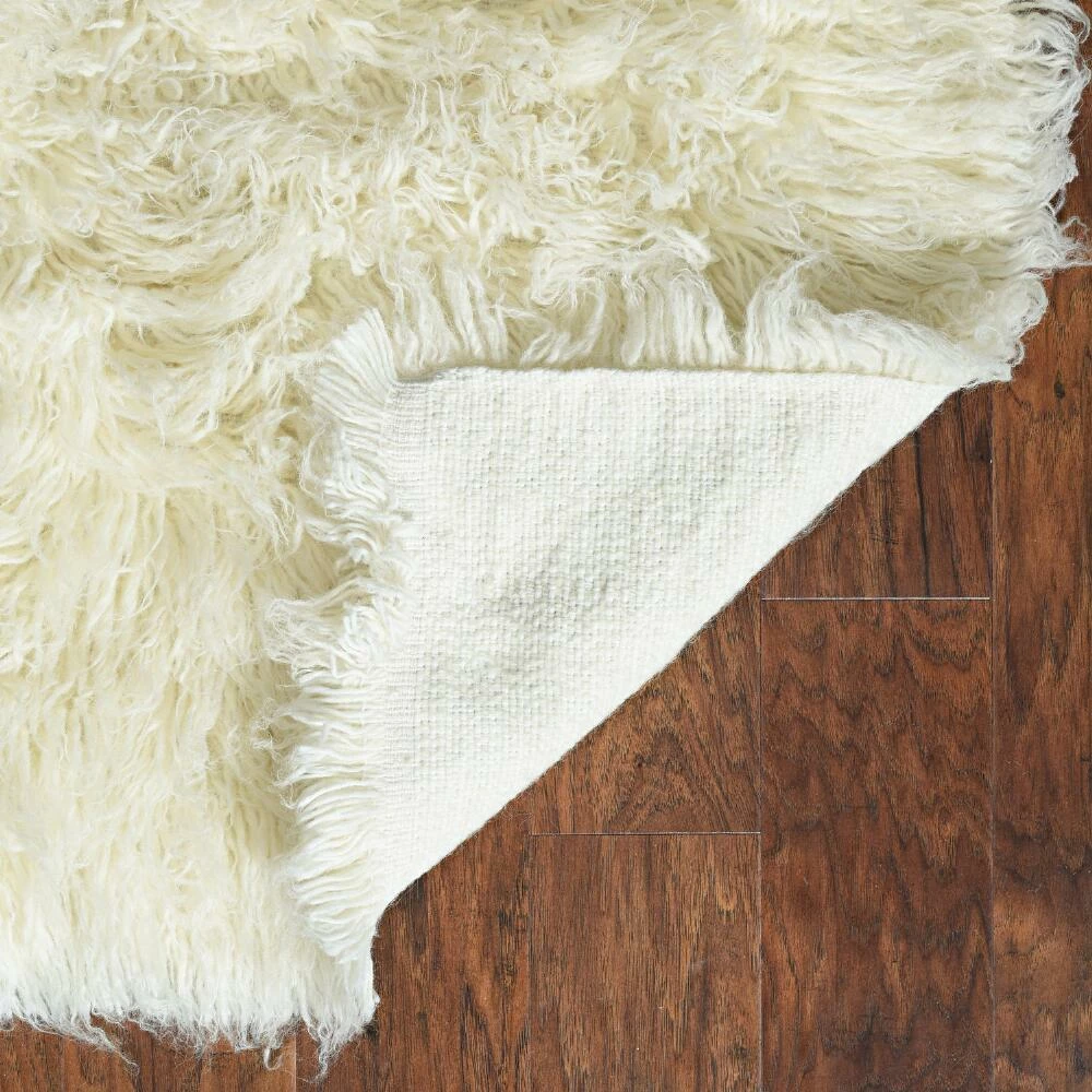 World Market Natural Flokati Wool Shag Corfu Area Rug - Image 3