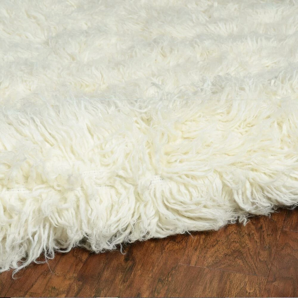 World Market Natural Flokati Wool Shag Corfu Area Rug - Image 4