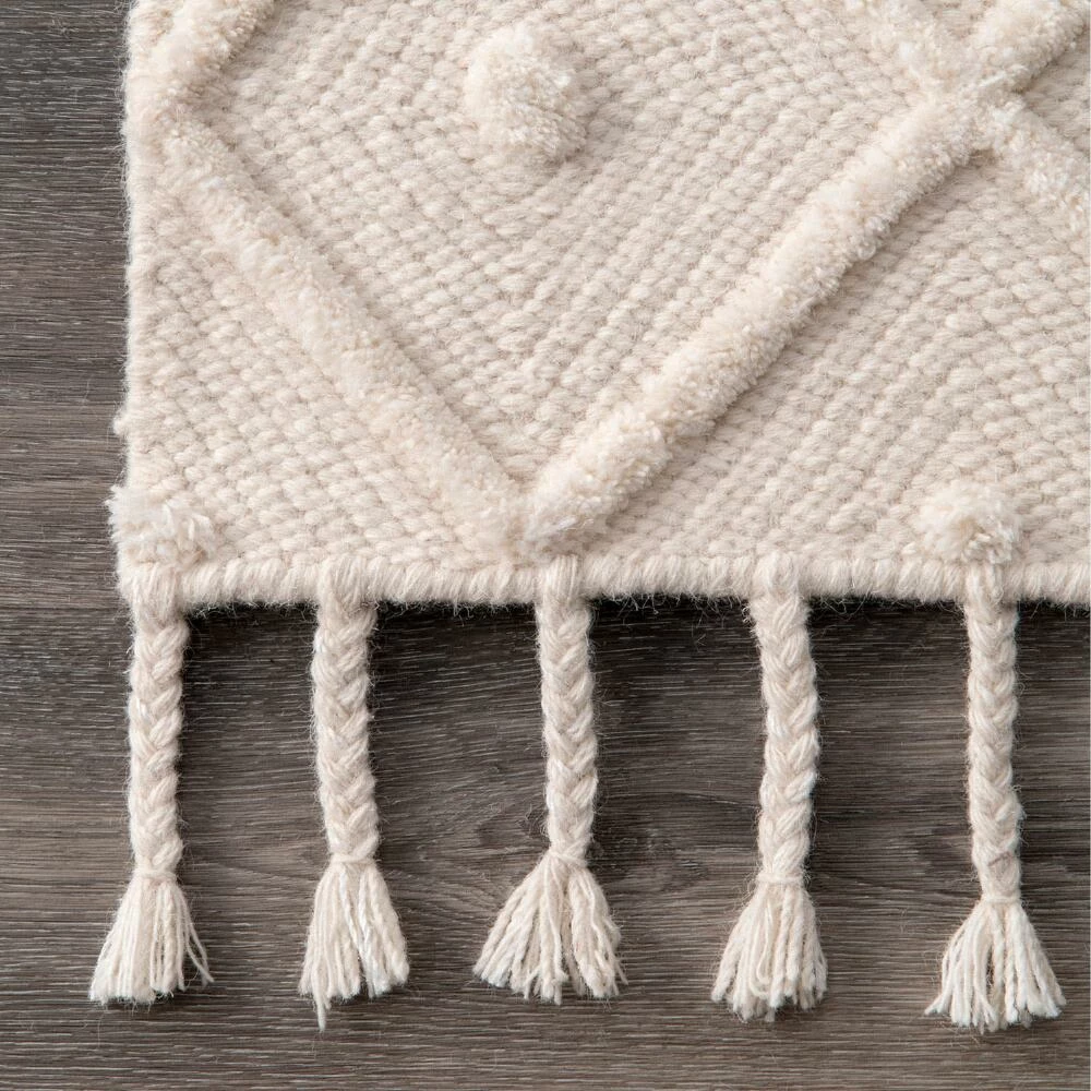 World Market Off White Diamond And Dot Wool Deandra Floor Runner - Image 3