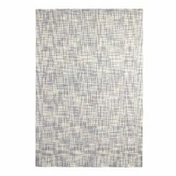 World Market Chase Blue and Ivory Plaid Tufted Wool Area Rug