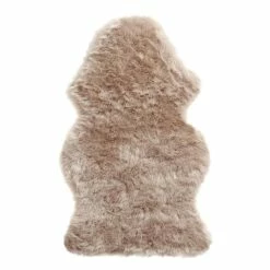 World Market Taupe Faux Sheepskin Area Rug