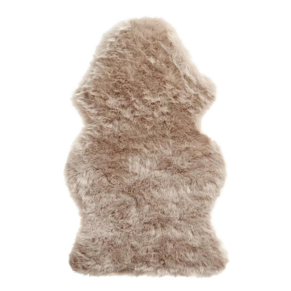 World Market Taupe Faux Sheepskin Area Rug