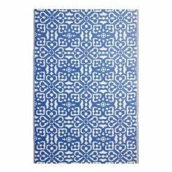 World Market Rio Blue Sorrento Tile Reversible Indoor Outdoor Floor Mat