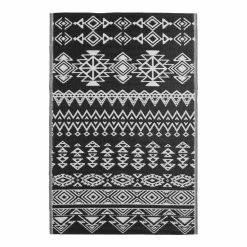 World Market Rio Black Moroccan Style Reversible Indoor Outdoor Floor Mat