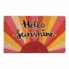 World Market Pink and Orange Hello Sunshine Coir Doormat